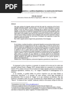 Instrumentos Lingüísticos y Políticas Lingüísticas: La Construcción Del Francés. Auroux