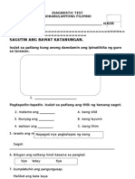 Diagnostic Test Sa Filipino