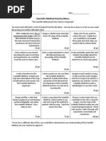 Scientific Method Menu Board