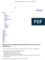 Dynamic Programming - Set 28 (Minimum Insertions To Form A Palindrome) - GeeksforGeeks