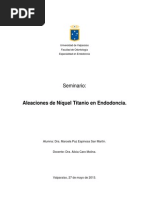 Seminario Aleación de Níquel Titanio en Endodoncia