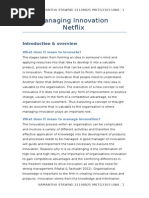 Managing Innovation and Netflix