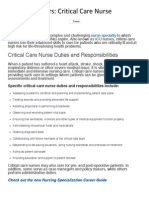 Critical Care Nursing - ICU Nurse Job Description & Salary