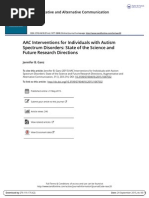 AAC Interventions For Individuals With Autism Spectrum Disorders - State of The Science and Future Research Directions