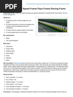 Simplex Machine / Speed Frame/ Flyer Frame/ Roving Frame