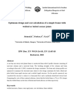 Optimum Design and Cost Calculation of A Simple Frame With Welded or Bolted Corner Joints