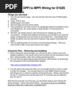 DX/STD DPFI To MPFI Wiring For D16Z6: Instructions