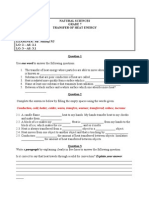 NS WORKSHEET (Transfer of Heat Energy)