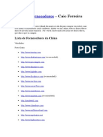 Lista de Fornecedores - Do Curso Caio Ferreira - Como Importar Da China