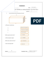 Worksheet For Class IV - Maths