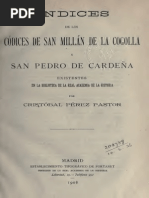 Indices de Los Códices de San Millán de La Cogolla y San Pedro de Cardeña.