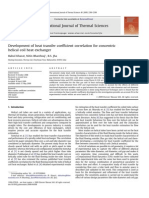 Development of Heat Transfer Coefficient Correlation For Concentric Helical Coil Heat Exchanger