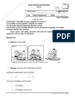 Prova PB Linguaportuguesa 1ano Tarde 1bim PDF