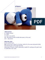 Blue Bear Pattern AMIGURUMI