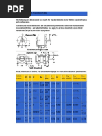 Electric Motor NEMA Frame Sizes Table PDF