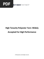 High Tenacity Polyester Yarn Widely Accepted For High Performance