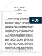 Origen Y Espiritu de Positivismo Logico