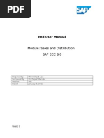 Module: Sales and Distribution Sap Ecc 6.0: End User Manual