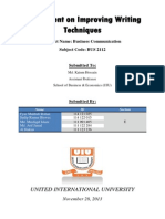 Assignment On Improving Writing Techniques