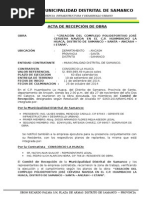 Acta de Recepción de Obra de Polideportivo 2014