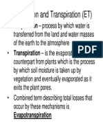 Lecture 6 - Evaporation and Transpiration