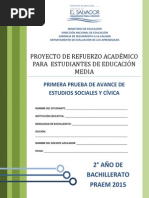 Primera Prueba de Avance de Estudios Sociales - Segundo Ao de Bachilllerato - Praem 2015