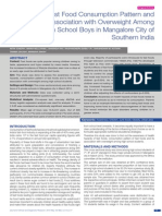 Fast Food Consumption Pattern and Its Association With Overweight Among High School Boys in Mangalore City of Southern India