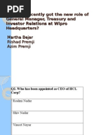 Q1. Who Recently Got The New Role of General Manager, Treasury and Investor Relations at Wipro Headquarters?