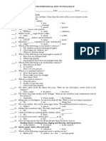 Second Periodical Test in English Iv