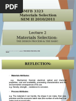 BMFB 3323 Materials Selection SEM II 2010/2011