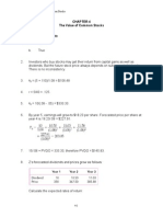 Answers To Problem Sets: The Value of Common Stocks