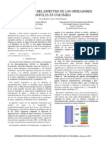 Distribución Del Espectro de Los Operadores Móviles en Colombia