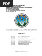 Planeacion y Desarrollo Del Informe de Investigacion