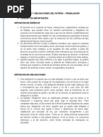 Derechos y Obligaciones Del Patrón