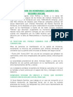 Corrupcion en Honduras Saqueo Del Seguro Social