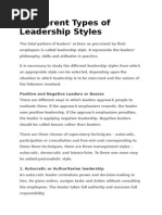 4 Different Types of Leadership Styles