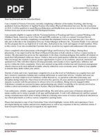 Jaclyn Munro Cover Letter and CV