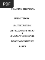 Training Proposal: Rajseeli Rural Development Trust & Rajeeli Vocational Training Institute Karur