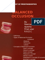 Balanced Occlusion: by Reema Talat Ayesha Final Year R.R.D.C