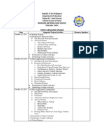 Moncada National High School: Date Suggested Topics/Activities Resource Speakers