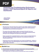 Analysing and Troubleshooting Performance Issues in SAP BusinessObjects BI Reports and Dashboards