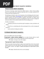  Decision Making Models