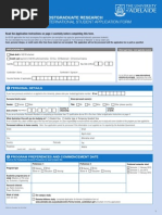 International Student Application Form: Postgraduate Research