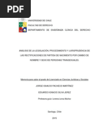 Análisis de La Legislación Procedimiento y Jurisprudencia de Las Rectificaciones de Partida de Nacimiento