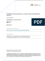 Oseki-Dépré Inês, Théories Et Pratiques de La Traduction Littéraire en France