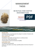 Management Thesis: Sbi Mutual Fund Is Better Investment Plan