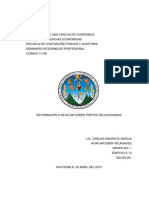 Información A Revelar Sobre Partes Relacionadas NIC 24 y Sección 33