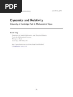 Dynamics and Relativity: University of Cambridge Part IA Mathematical Tripos