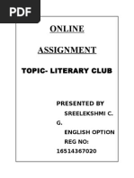 Online Assignment: Topic-Literary Club