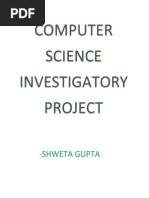 Computer Science Investigatory Project Class 11/12